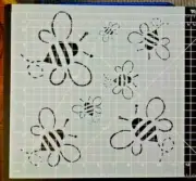 Stencils N Stuff BEES x7 Stencil Template Reusable Airbrush Paint 11.5"x11.5"