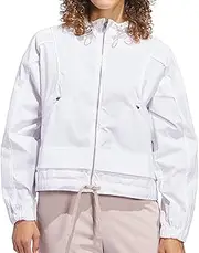 [adidas] Golf Jacket Beyond The Course Water Repellent Full Zip Box Silhouette Long Sleeve Hoodie, Women's, white, L
