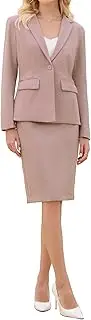[Hobemty] Women's 2 Piece Skirt Suit Set 2025 Business Work Blazers and Pencil Skirts
