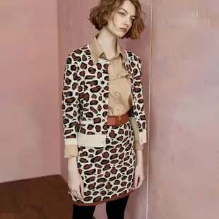 【iROO】豹紋針織短裙