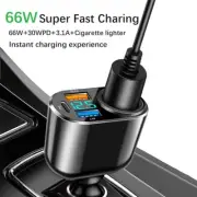 Car Cigarette Lighter Socket Splitter Charger PD QC3.0 Fast Charger Type-C Dual