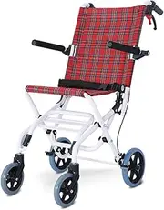 Aluminium Alloy Foldable Wheelchair with Handbrakes Ergonomic Seat Folding Transport Manual Wheelchair for Adults Disabled