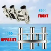 Stainless Steel 3 Tube Outrigger Rod Holder Tackle 3 Rack Holder Solid Fishing