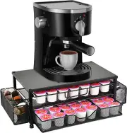 K Cup Holder Organizer-Keurig Coffee Pod Holder for Counter with 2 Tier Sliding
