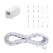 Telephone Extension Cord Phone Cable Line Wire with Standard RJ11 Plug and 1 ...