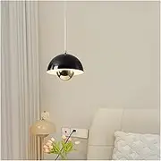 CJLWSLCO Minimalist high-end Pendant Light Creative Personality and Warmth Chandelier Danish Cream Style Bedside Pendant Lights Bedroom Restaurant Lamp Modern Minimalist Designer Hanging Light(Black)