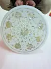 12" Marble Side Table Top Mother of Pearl Inlay Art Handicraft Pattern Home Deco