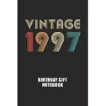 VINTAGE 1997 NOTEBOOK BIRTHDAY GIFT: LINED NOTEBOOK / JOURNAL GIFT, 120 PAGES, 6X9, SOFT COVER, MATTE FINISH