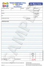 250 Color Carbonless Customized Customer Order Form / Invoice / Work Order