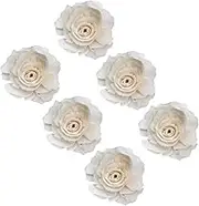 6pcs Fire Aromatherapy Diffuser Flowers Elegant Peony Design for Home Decor Natural Fragrance Enhancer for Living Bedroom Office White Color