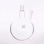 Inclined Two-Neck Flask, Two Necks with Standard Ground Mouth, Capacity 5000ml, Middle Joint 24/40, Side Joint 24/40