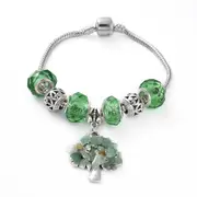 European Style Charm Bracelet - Tree of Life - Crystal - Gemstone - Green Aventurine