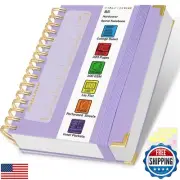 HAUTOCO Spiral Notebook, B5 Purple Hardcover Leather Notebooks, College Ruled