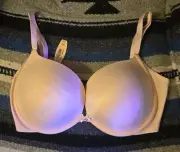 Victoria’s Secret 34DD Miraculous Plunge Bombshell Pink Satin Super Push Up Bra