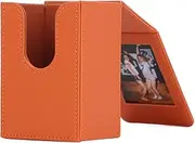 Bookshelf Albums, Mini Photo Case for Instax Mini 11 9 8 7, Instant Camera Picture Holder Bag Case, Photo Holder Protective Case, 3 Inch Album Display Holder (Brown)
