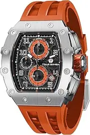 TSAR BOMBA Mens Watches Luxury Tonneau Watches for Men Waterproof 50M Analog Replica Watch Chronograph Calendar Date Men’s Dress Business Work Watch Diver Large Square Face Wristwatch