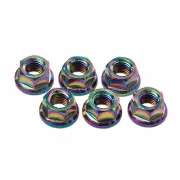 6x Rainbow M10 x 1.25 Titanium Rear Sprocket Nuts for Kawasaki Vulcan 650 S