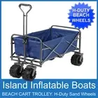 FOLDING BEACH WAGON / CART / TROLLEY Heavy Duty EXTRA WIDE Sand Wheels Compact