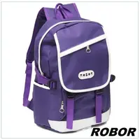 在飛比找PChome24h購物優惠-韓系型男 ROBOR潮流百搭休閒簡約後背包(紫色)