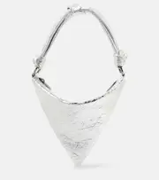 [Amina Muaddi] Amina Muaddi Cameron Mini leather shoulder bag One Size silver