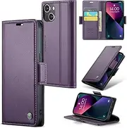 ELEPIK for iPhone 14 Plus Case with Card Holder, Kickstand [3 Card Holder + 1 Cash Slot] [for Women & Men] [Durable PU Leather] Magnetic Wallet Phone Cover for iPhone 14 Plus, Fashion Purple
