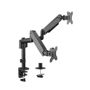 Brateck Dual Monitors Arm Pole Mounted Gas Spring Matte Black