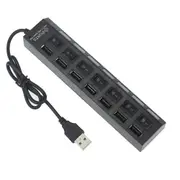 USB 2.0 HUB Multi USB Splitter 7 Ports Expander Multiple USB No Power Adapter USB Hub with Independent Switch For PC&Laptop
