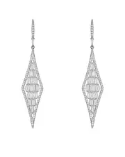 Genevive Silver CZ Chandelier Earrings