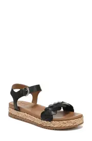 Naturalizer Neila Ankle Strap Platform Sandal in Black Leather at Nordstrom, Size 6