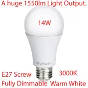 14W Dimmable LED Light Globe Bulb Lamp E27 Screw Warm White 3000K 1550 Lm