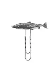 Atlantic Salmon fish Bookmark Clip Slide or Pattern Bookmark & Cord book f32