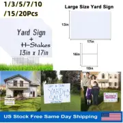 13"x17" DIY Durable Blank Yard Sign Kit (1/3/5/7/10/15 or 20) w/ Metal H Frame