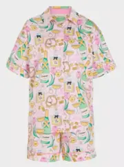 NEW PETER ALEXANDER CHAMPAGNE & LUXE TOP & SHORTS COTTON PJ SET M RRP$129 NO BOX