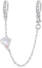 [YASHUO] Clip Safety Chain for Pandora Bracelet Sterling Silver Valentine's Day Halloween Christmas Charm Love Cross Flower Safety Chain for Women
