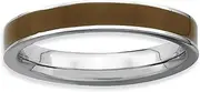 [JewelryWeb] 925 Sterling Silver Polished Stackable Brown Enameled 3.25mm Ring Size 6-Stackable-Ring for Women