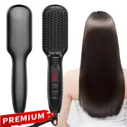 Hair Straightener Brush Ionic Ceramic Fast Comb Heating Function and LED AU