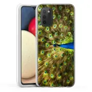 (Peacock Fanning)ShockProof TPU phone case cover(Clear)for Samsung Galaxy A02S