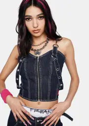 [Tripp NYC] Denim Ever Ready Corset Top