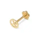 Solid 14k Yellow Gold 18G 5mm Peace Sign Labret Tragus Ear Lip Ring Cartilage