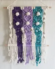 Handmade Macrame Wall Hanging Macrame Boho wall hanging 16" x 10" Cotton Rope.