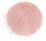 uxcell 1-Pack Faux Fur Pom Poms, 1.2 Inch/ 4.7 cm Soft Fluffy Pompoms Balls with Elastic Loop for Hats/Bags/Keychains/Knitting Accessories/DIY Crafts [Pink]