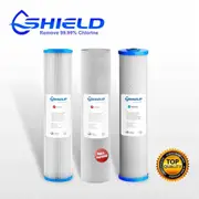 Triple 20" x 4.5" Big Blue Whole House Water Filter Replacement Pack 3 Stages
