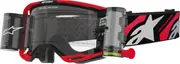 Alpinestars Vision 8 Luar Roll-Off Motocross Goggles, black-red for Men One Size Black Red