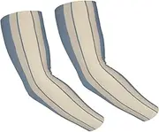 [FHEDVBN] Blue Beige Stripe Arm Sleeves Compression Arm Covers for Men Women Outdoor Sun Sleeves Cooling Sports Sleeve, Black