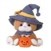 Wizard Cat Plush Toy –10" Halloween Cat Stuffed Animal with Hat and Cape,