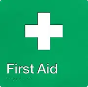 Australian Compliant Green First Aid Braille Sign