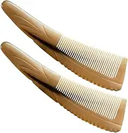 FOMIYES 2pcs Ox Horn Scalp Combs for Curly Hair Thickened Curved Design for Comfortable Daily Use Static Comb for Men and for Home and Travel