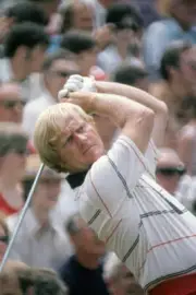 Jack Nicklaus in action, drive during Sunday play at Oakmont - 1973 Old Photo 1