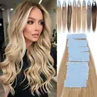 CLEARANCE Russian Remy Tape In Real Human Hair Extensions Invisible Skin Weft US