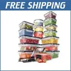 Sleek 32-Piece Meal Prep Food Storage Containers, Leak-Proof & Microwave Safe
